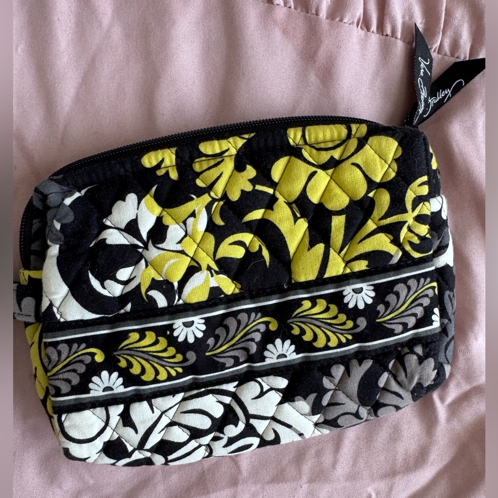 Vera Bradley Black and Yellow Floral Women's pouch